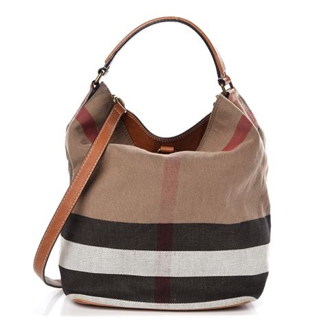 burberry check hobo medium